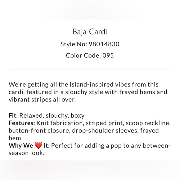 Free People Baja Cardi Size Large NWT - Picture 6 of 15